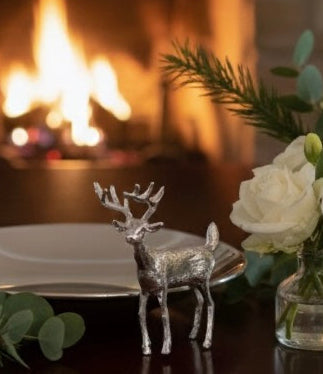 Fortena Gümüş Kaplama Geyik Figürlü Sunumluk