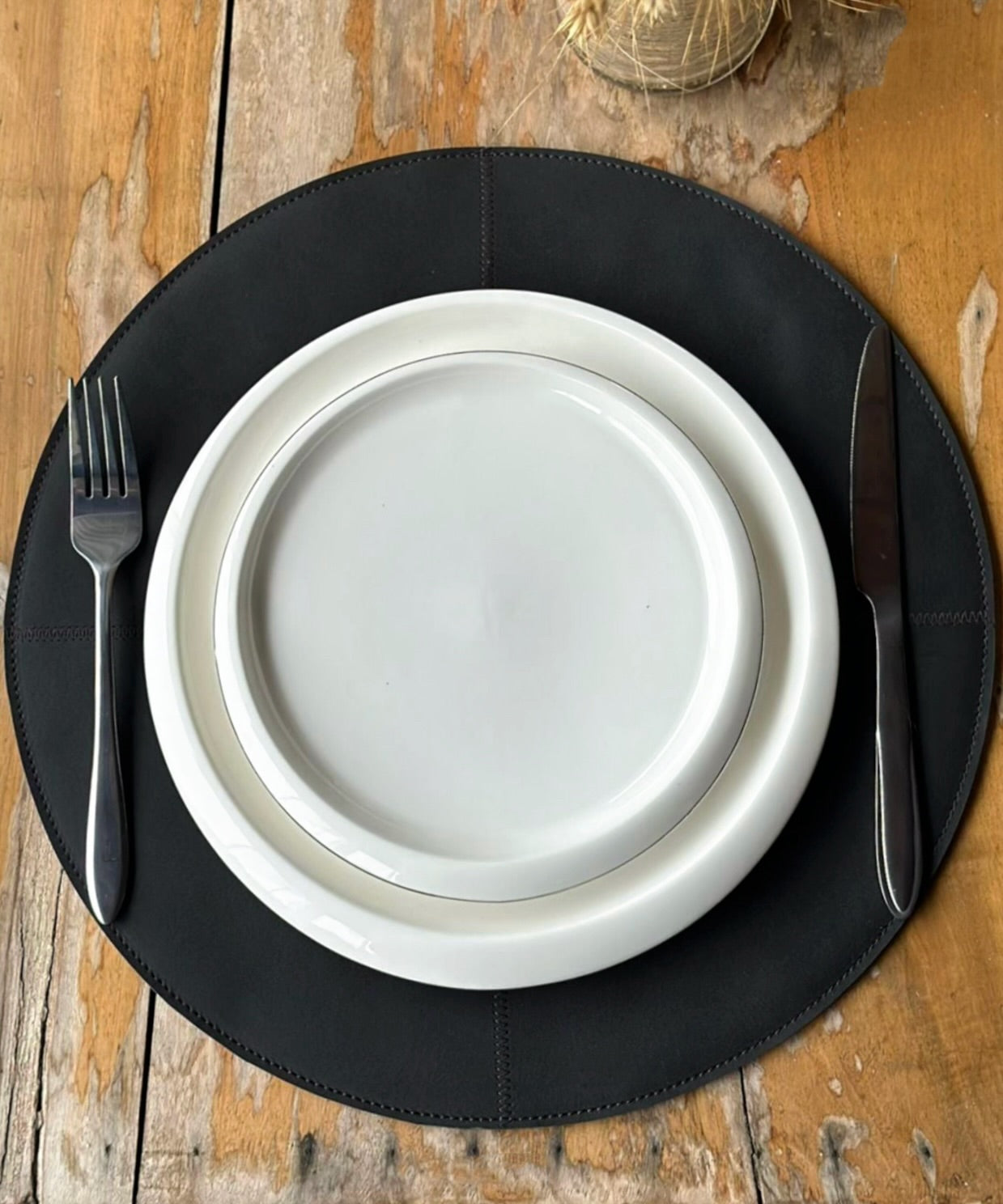 Sorina 6-Piece Double-Sided Genuine Leather Placemat