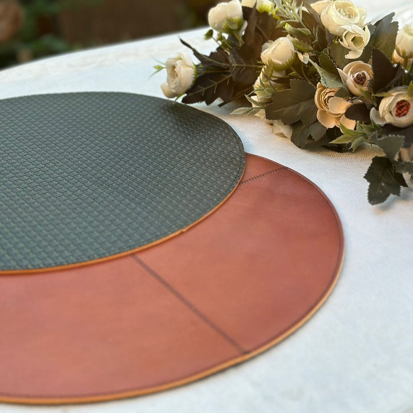 Sorina 6-Piece Double-Sided Genuine Leather Placemat