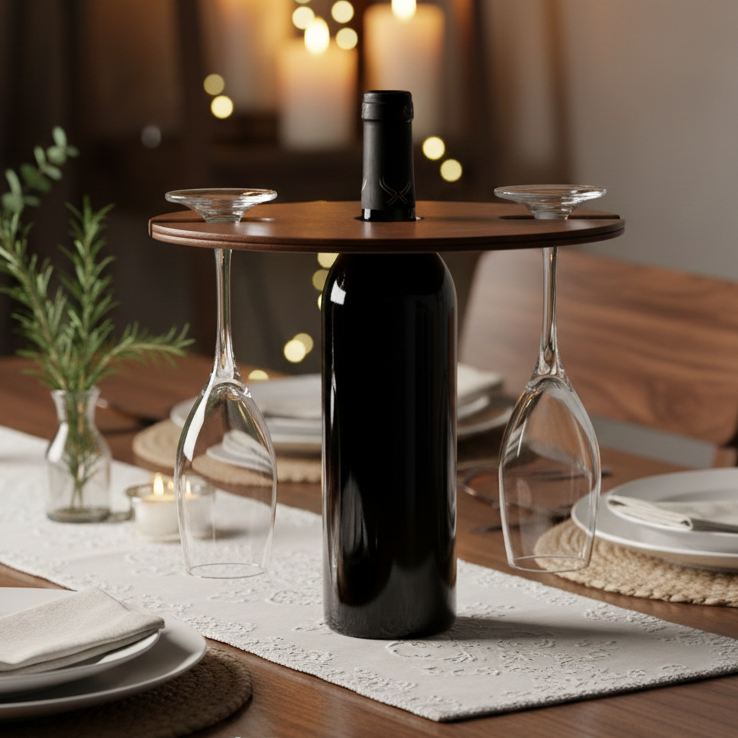 Vorina Handmade Leather Wine Hanger