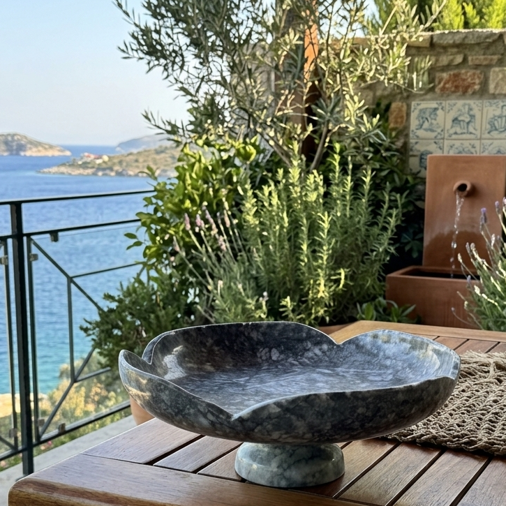 Sariya Marble Pedestal Server