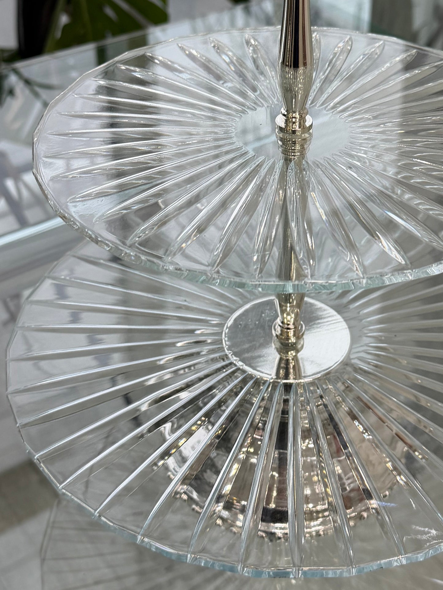 Sare Silver Plated &amp; Glass Serving Tray