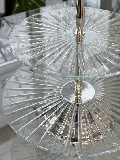 Sare Silver Plated &amp; Glass Serving Tray