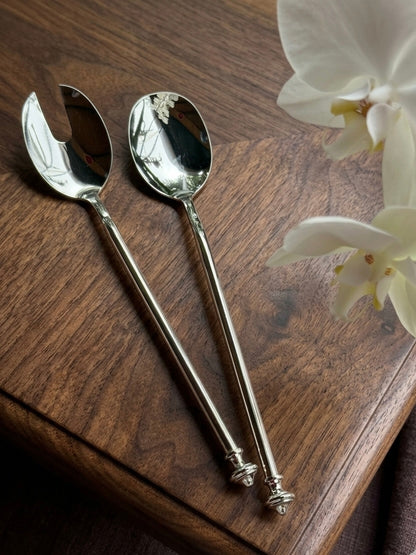 Baria 2Li Pirinç Üzeri Gümüş Kaplama Salata Servisi