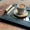 Bragi Handled Leather Tray