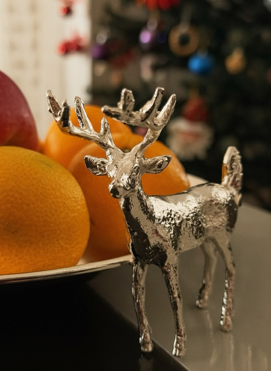 Fortena Gümüş Kaplama Geyik Figürlü Sunumluk