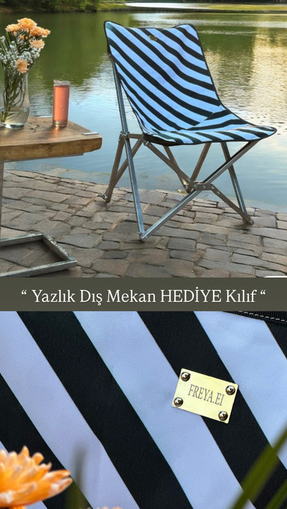 Eir Throne Dış Mekan Yazlık Kılıf Hediyeli Paslanmaz Çelik & Hakiki Deri Sandalye