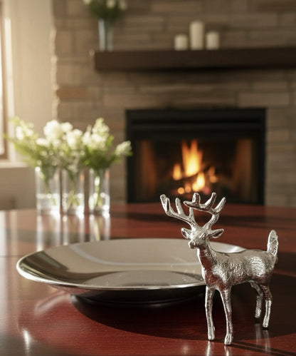 Fortena Gümüş Kaplama Geyik Figürlü Sunumluk