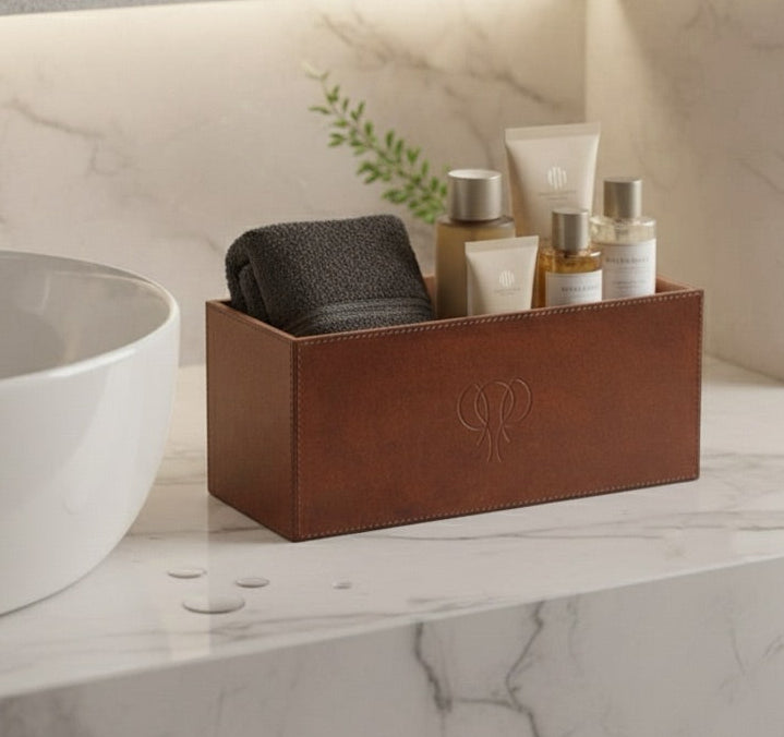 Letoz Ahşap Üzeri Deri Kaplama Çok Amaçlı Kutu