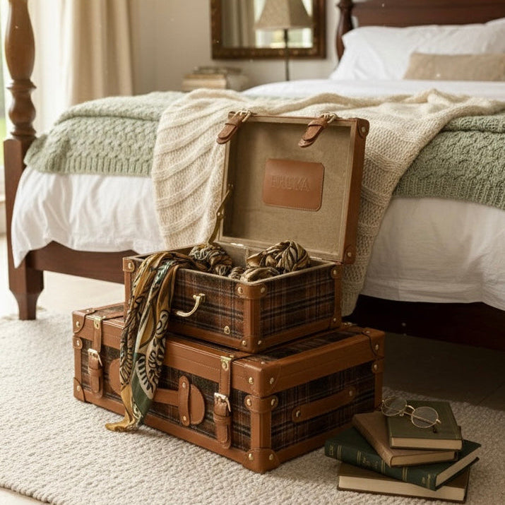 Ziona Dekoratif Ahşap İkili Sandık