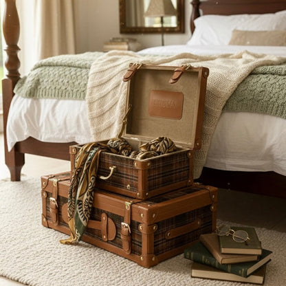 Ziona Dekoratif Ahşap İkili Sandık