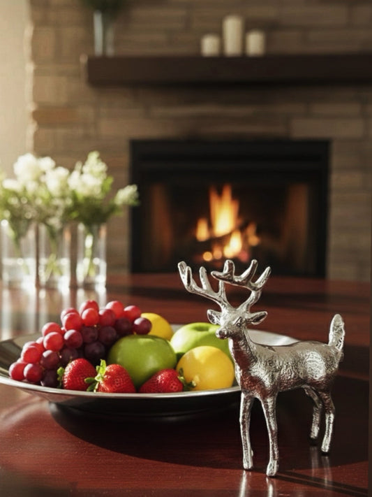 Fortena Gümüş Kaplama Geyik Figürlü Sunumluk