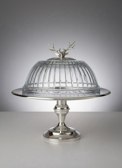 Elegantia Gümüş Kaplama & Kesme Cam Pasta Standı