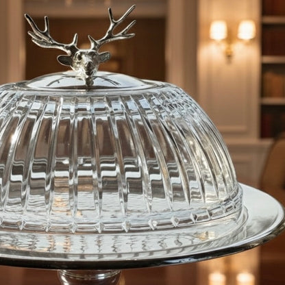 Elegantia Gümüş Kaplama & Kesme Cam Pasta Standı