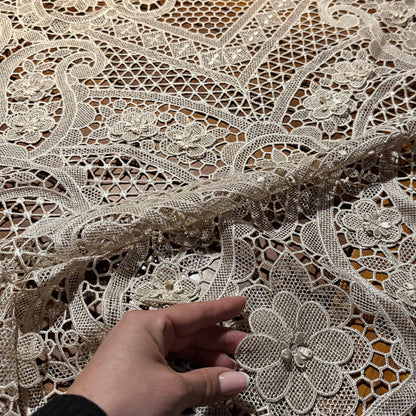 Walles Yapımı 12 Ay Süren El Yapımı 8 kişilik Dantel Anglez Masa Örtüsü 220 cm x 175 cm