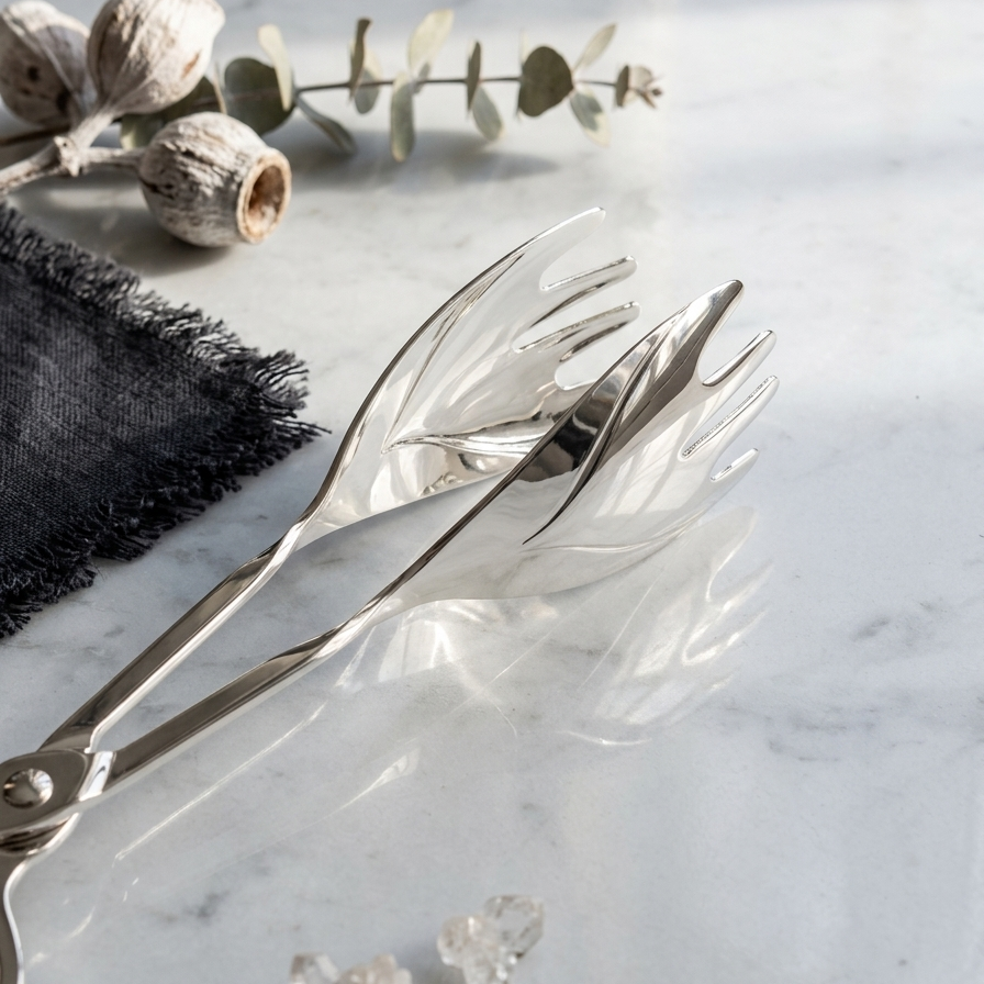 Trei Silver-Plated Rice Server Tong Set of 3