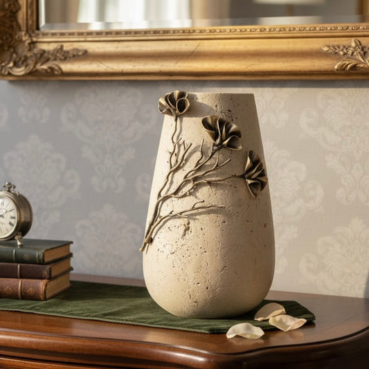 Nihilist Marble & Brass Flower Vase