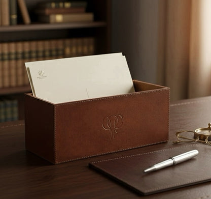 Letoz Ahşap Üzeri Deri Kaplama Çok Amaçlı Kutu