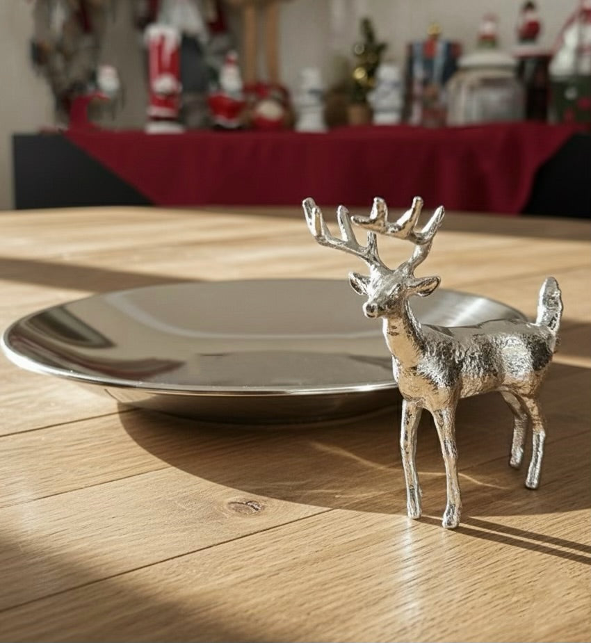 Fortena Gümüş Kaplama Geyik Figürlü Sunumluk