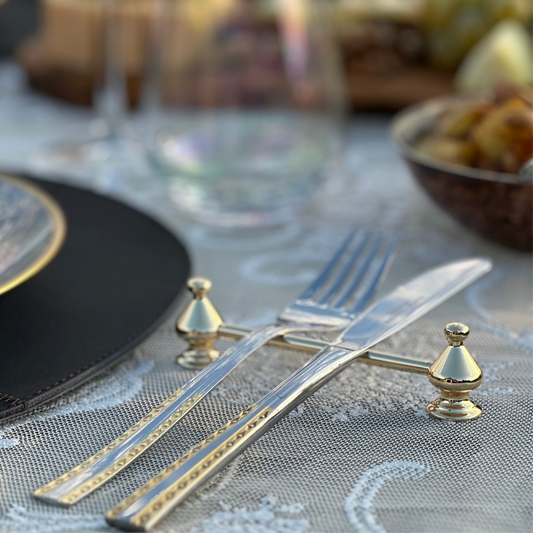 Burio Silver Plated 6-Piece Cutlery Rest Stand