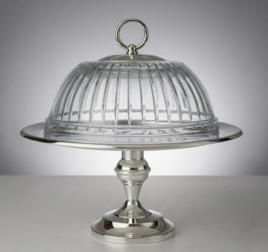 Elegantia Gümüş Kaplama & Kesme Cam Pasta Standı