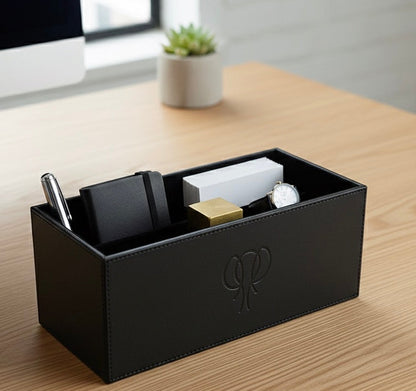 Letoz Ahşap Üzeri Deri Kaplama Çok Amaçlı Kutu