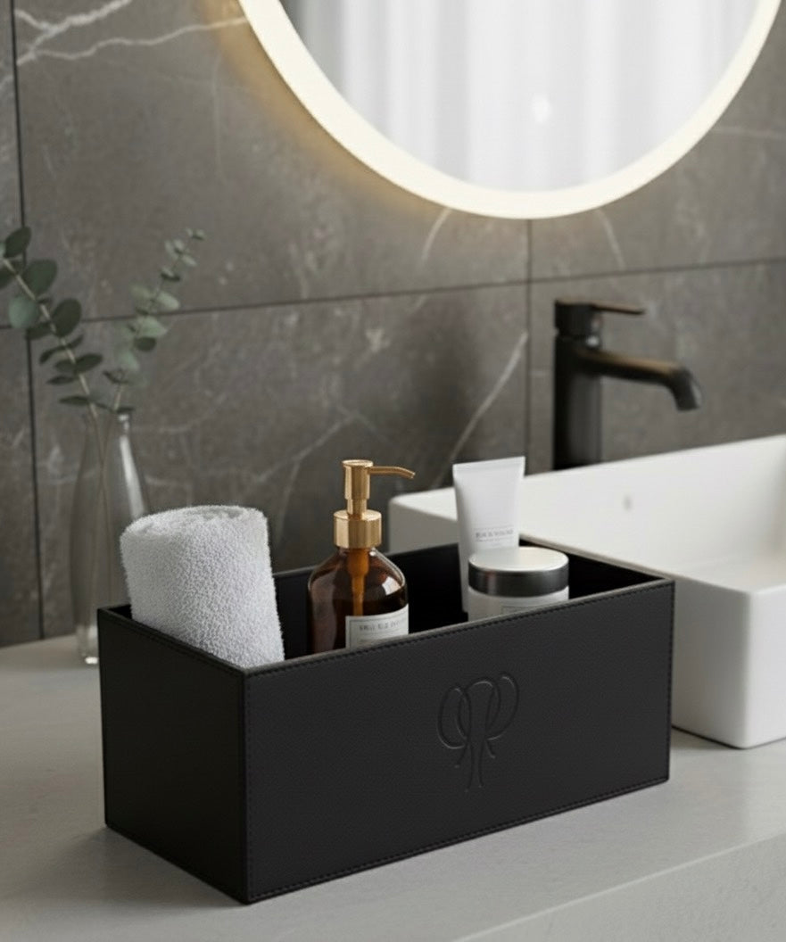 Letoz Ahşap Üzeri Deri Kaplama Çok Amaçlı Kutu