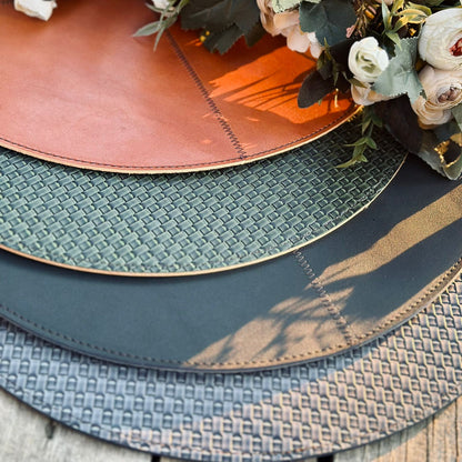 Sorina 6-Piece Double-Sided Genuine Leather Placemat