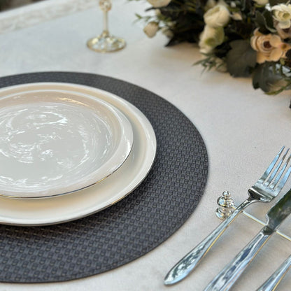 Sorina 6-Piece Double-Sided Genuine Leather Placemat